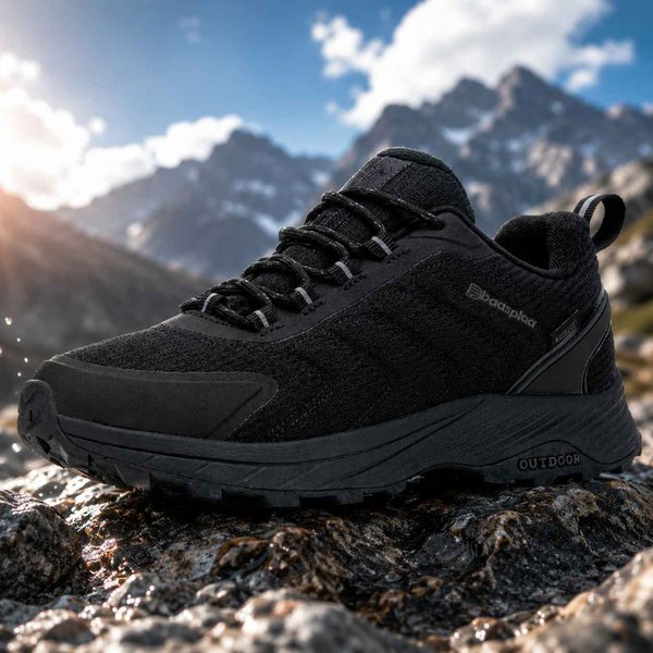 Baasploa Chaussures de course sur sentier pour hommes, baskets de trekking en plein air, chaussures de marche en montagne, baskets antidérapantes