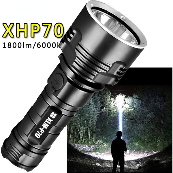 Superhelle Hochleistungs-LED-Taschenlampe P70 USB wiederaufladbare Taschenlampe Wasserdichtes Licht 26650 Batterie Taschenlampe Campinglicht