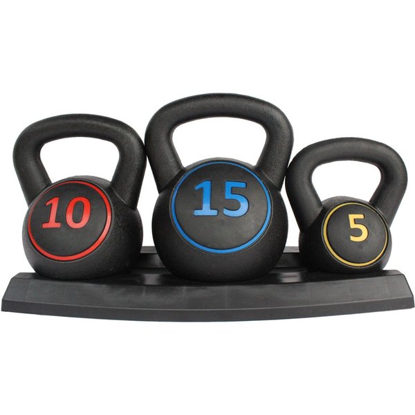 5/10/15LB Kettlebell-Set mit rutschfestem Griff, kompakte Heim-Fitnessgeräte für Krafttraining, Fitness und Rehabilitation