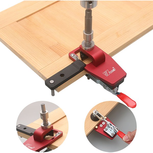 35mm Hinge Boring Jig Woodworking Hole Drilling Guide Locator with Fixture Aluminum Alloy Hole Opener Template Tools