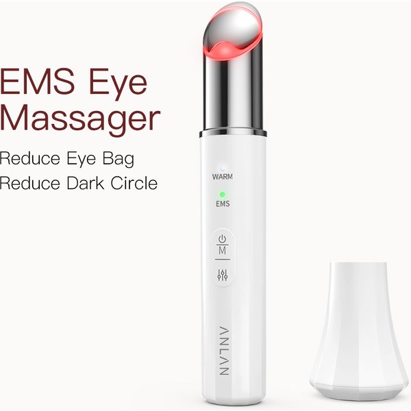 ANLAN Augen-Schönheitsgerät Mikrostrom-Augenmassagegerät Entfernt Augenringe Dunkle Augenringe Rot-Blau-Licht Augenlifting-Massageinstrument