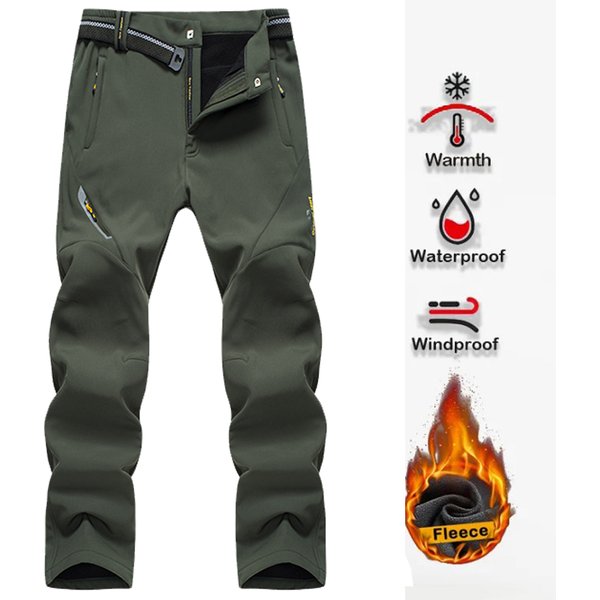 Men's Hiking Pants Softshell Outdoor Trousers Sports Camping Trekking Fishing Jackets Cycling Run Climbing Oversized Elastic