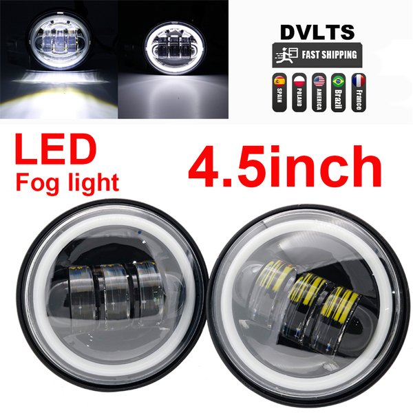 2 stücke 4,5 zoll Motorrad Led Nebel Licht DRL Led Nebel Angel Eyes 30W Runde Wasserdichte 4 1/2 hilfs Vorbei Lampe für motorräder