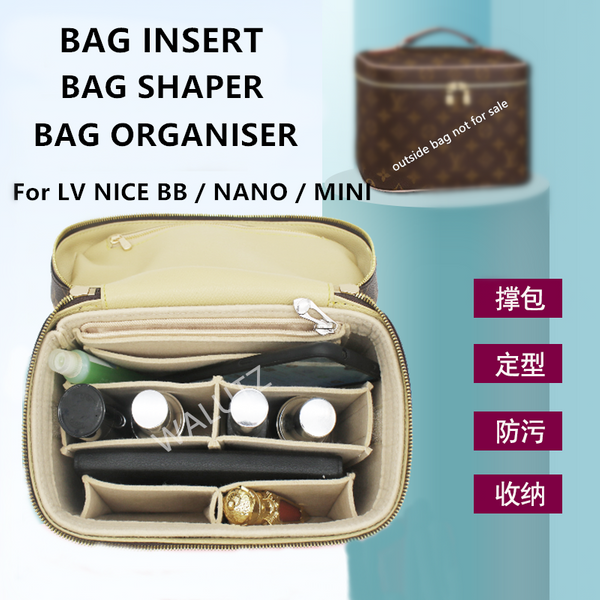 【Seulement le sac intérieur】Organisateur de sac à main pour LV Nice Mini Nano BB, séparateur, formateur, protecteur, compartiment, doublure intérieure