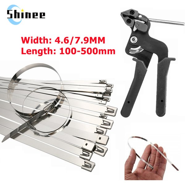 Pince à attaches de câble, attache manuelle en acier inoxydable, sangle de fixation autobloquante, outil de coupe de haute qualité, coupe-fermeture éclair automatique, Tension