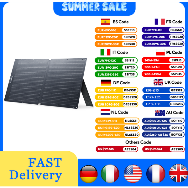 ALLPOWERS SE100 Faltbares tragbares Solarpanel, 100 W, Solar-Ladegerät, Notstromversorgung für den Außenbereich, für Powerstation usw