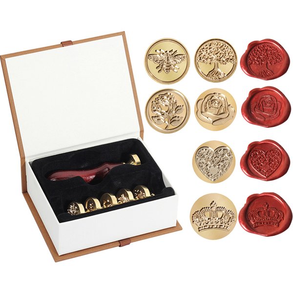 Nouveau ensemble de tampons de sceau de cire rétro bois classique décoration saint valentin joyeux noël anniversaire Invitation Antique sceau timbre
