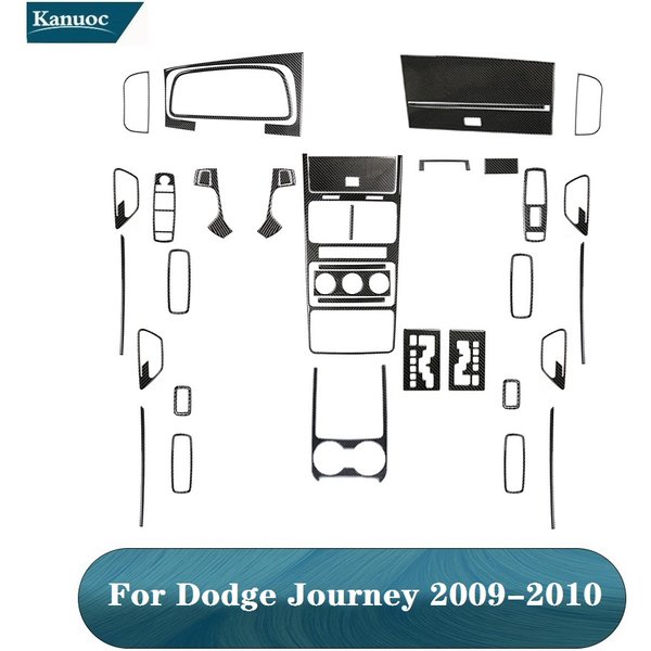 Verschiedene Teile aus Kohlefaser, schwarze Aufkleber für Dodge Journey 2009 2010, dekoratives Zubehör für den Autoinnenraum