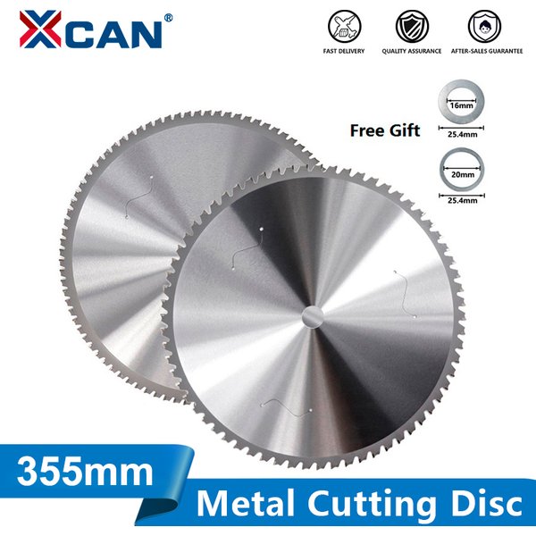XCAN Disque de coupe métal 355 mm, lame de scie circulaire à pointe carbure 66/80/90T pour la coupe de fer et d'acier, lame de coupe métal haute résistance