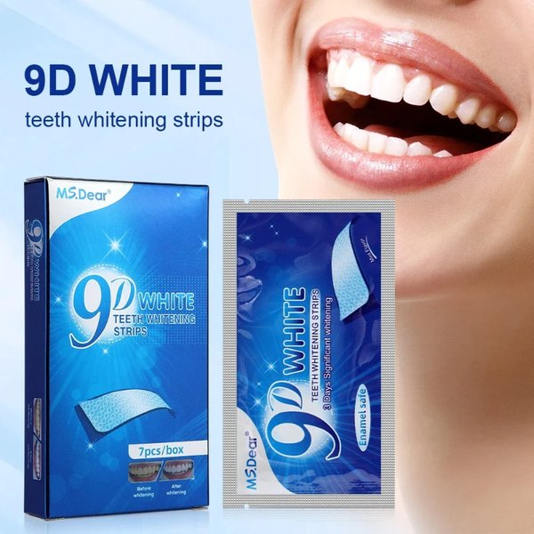 14 pièces 9D blanchiment des dents Patch Oral puissant blanchiment et élimination des taches dents Double soin blanchir bande sèche pour les dents sensibles
