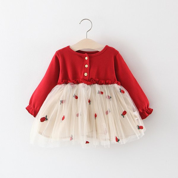 Lawadka 6M-3T Spring Newborn Baby Dresses for Girl Princess Lace First Birthday Girl Party Dresses Red Baby Outfits Clothes 2024