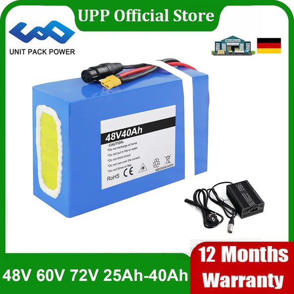 48V 52V 60V 72V 25Ah 40Ah E-Scooter-Akku für 5000W 3000W 2000W 1000W Motorrad/Dreirad/Go-Kart/Wasserdichter Lithium-Akkupack