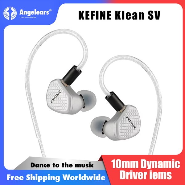 Słuchawki przewodowe KEFINE Klean SV 10mm DLC z dynamicznym przetwornikiem membranowym, metalową obudową i odłączanym kablem 0.78mm 2pin, Hifi IEM.