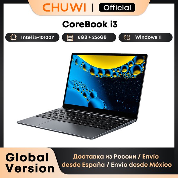 CHUWI CoreBook i3-10100Y Laptop 8GB RAM 256GB SSD 14-Zoll-Bildschirm UHD Graphics 615 Intel i3 Prozessoren Windows 11 Notebook-PC
