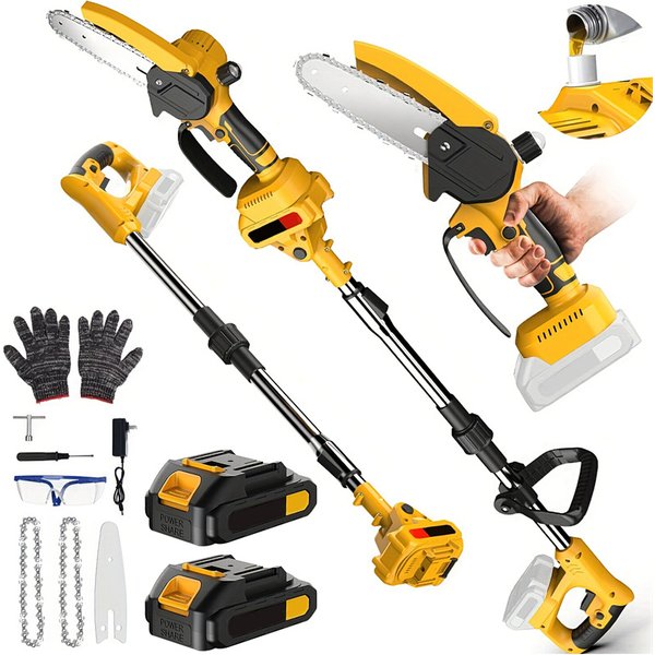 6 Zoll 2-in-1 Akku-Teleskopstange Elektrische Kettensäge Hochastsäge Gartenpflegewerkzeug für Makita 18V Akku