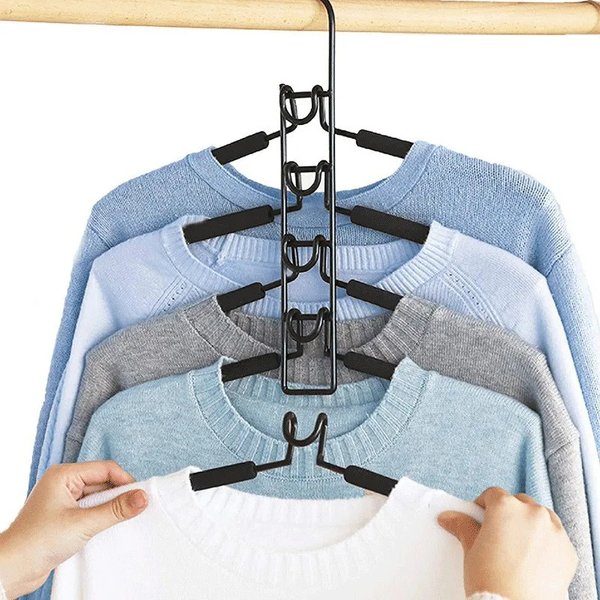 Platzsparender Kleiderbügel aus Metall mit rutschfesten Schaumstoffpolstern und mehrschichtigem Design für Mäntel, Pullover oder Anzüge
