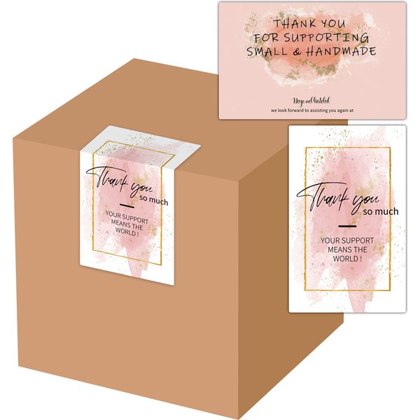 Autocollants de sceau de boîte 50 pièces, étiquettes rectangulaires pour emballage cadeau, autocollant merci pour votre commande, autocollant décoratif pour emballage de boîte-cadeau