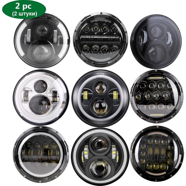 Phare Led H4 de 7 pouces, feux de croisement ronds pour voitures Wrangler JK Lada Niva 4x4 Loaf UAZ Ural Hunter Hummer