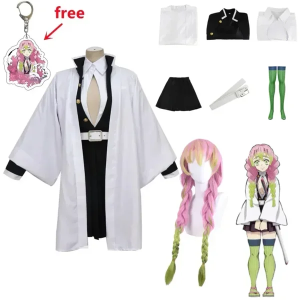 2026 Neues Erwachsenen Yaiba Anime Kimono Kanroji Mitsuri Cosplay Kostüm Kisatsutai Sexy Damen Halloween Kleidung