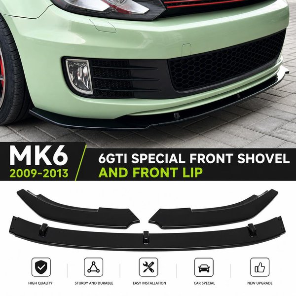 Frontstoßstangen-Spoilerlippe für VW Golf 6 MK6 GTI GTD 2010-2013 Auto Frontstoßstangen-Diffusor Karosserie-Kits Schutz Nachrüstzubehör