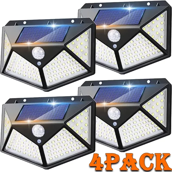 Applique Murale à 100 LED avec Capteur de Mouvement, Luminaire d'Extérieur, Idéal pour un Jardin ou une Rue, 1/2 Pièces