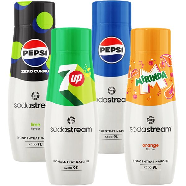 Zestaw Syropów Do Saturatora SODASTREAM Różne Smaki Koncentrat 4x 440 ml