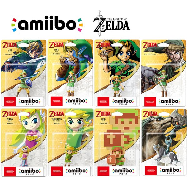 Nintendo Amiibo The Legend of Zelda Majora Ocarina Link Twilight Skyward Link Wind Waker Zelda Link NFC Figur Regionsfrei