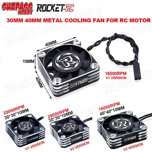 Ventilateur de refroidissement de moteur de voiture RC Surpasshobby Rokcet-RC 30mm 40mm ventilateur de refroidissement en métal pour 1/10 1/8 540 550 3650 Dissipation thermique du moteur