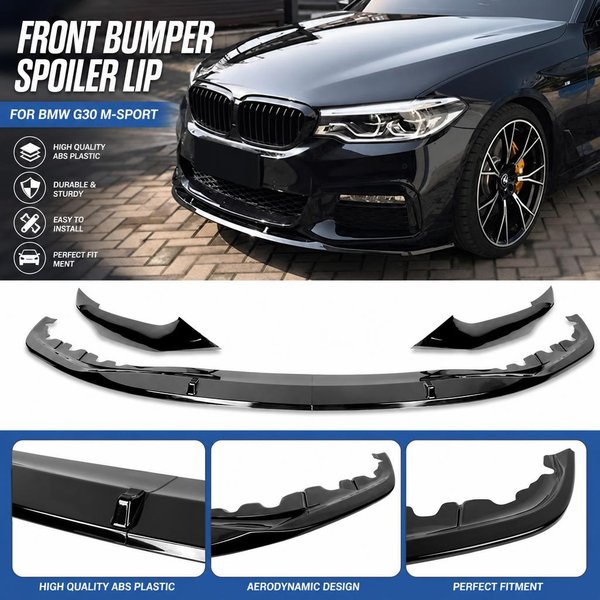 1-teiliges Set Frontstoßstangen-Spoilerlippe für BMW G30 M-Sport 2017-2020 5er Limousine ABS-Kunststoff Frontlippen-Splitter