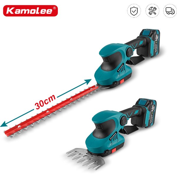 Kamolee 30 cm 2-in-1-Elektro-Heckenschere, kabelloser Rasenmäher, Gartenschere, Gartenreparatur, Zäune reparieren, Elektrowerkzeuge
