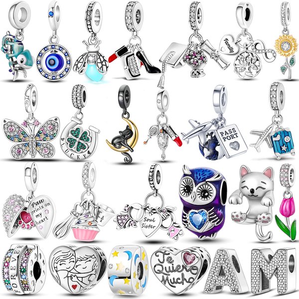 2023 heißer Verkauf Charms Perlen versilbert Katze Glühwürmchen Schmetterling Freundschaft baumeln Fit Original Armband DIY Schmuck