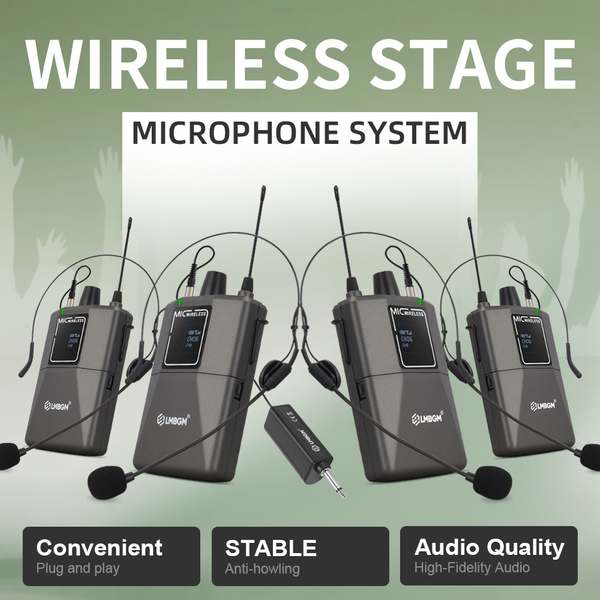 LMBGM W2 Kabelloses Headset-Mikrofon-Set mit USB-C-Ladeempfänger, Ideal für Reden im öffentlichen Raum und Online-Unterricht