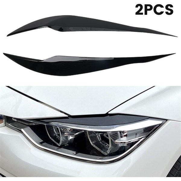 2Pcs Auto Scheinwerfer Lampe Augenbrauen Abdeckung Trim Aufkleber Für BMW 3 Serie F30 F35 2013-2018 glänzend Schwarz Auto Augenlider Deckel ABS Carbon
