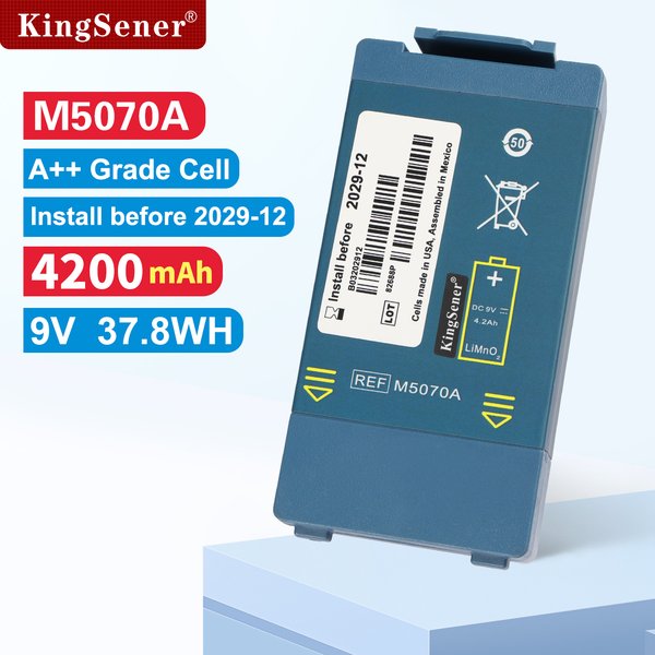 Ersatzakku M5070A KSE5070A für Home OnSite AED FRx HS1 Defibrillator M5066A M5067A 38,7WH