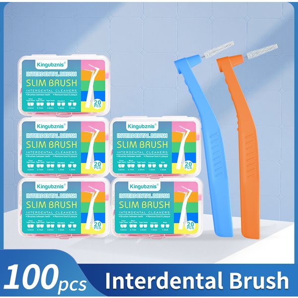 Kingubznis 100pcs kiefer ortho pä dische Inter dental bürste für Zahnspangen zwischen Zahnbürste Kurz griff Mini-Zahnbürste für Klammern