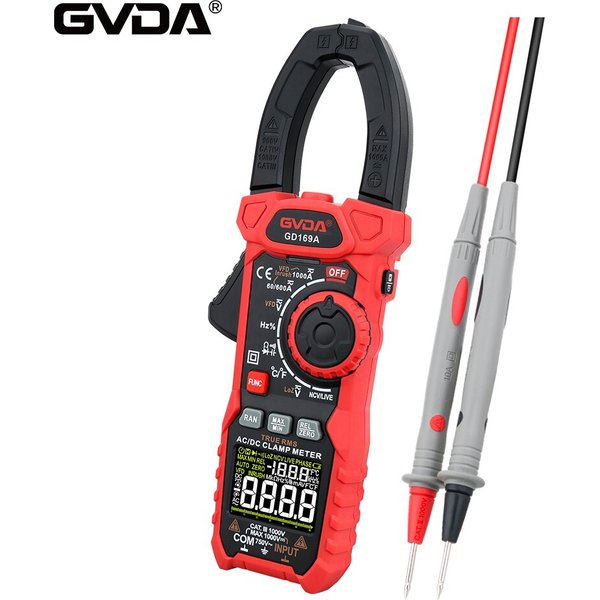 GVDA pince multimètre numérique 1000A 1000V True RMS multimètre AC DC capacité ampèremétrique VFD Inrush ampèremètre testeur de tension