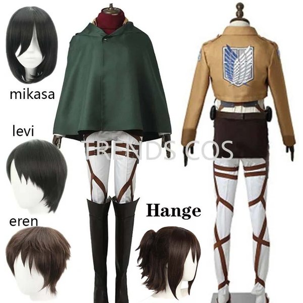 Cosplay Anime Levi Ackerman Mikasa Ackerman Cosplay Kostüm Eren Jaeger Outfits Hange Zoe Cosplay Kostüm AOT Komplettes Set