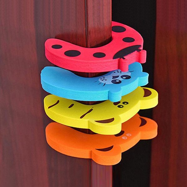 7Pcs/Lot Baby Safety For Newborn Furniture Protection Card Door Stopper Security Cute Animal Care Child Lock Finger Protector