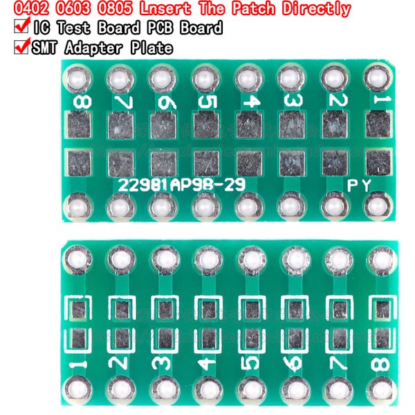 10 stücke SMT DIP Adapter Konverter 0805 0603 0402 Kondensator Widerstand LED Pinnwand FR4 PCB Board 2,54mm Pitch SMD SMT Drehen zu DIP