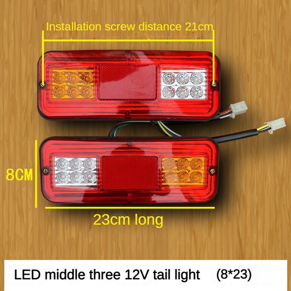 Światło tylne LED 12V do ciężarówek, światło stopu, tylny zespół świateł LED, światło ostrzegawcze do ciężarówek, łodzi, światło cofania, kierunkowskaz, 1/2 szt.