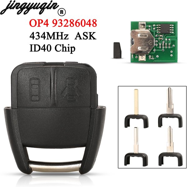 jingyuqin 2 boutons OP4 93286048 Pour Opel Astra 2002 2008 clé de voiture à distance intelligente 434Mhz ASK ID40 puce Fob remplacement