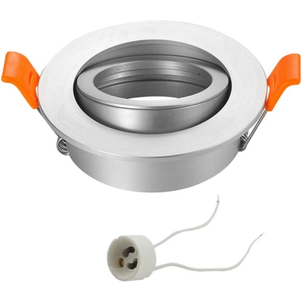 1/5/10 pièces noir blanc argent rond encastré LED plafonnier cadre MR16 GU10 ampoule luminaire Downlight support GU10 Spot lumière
