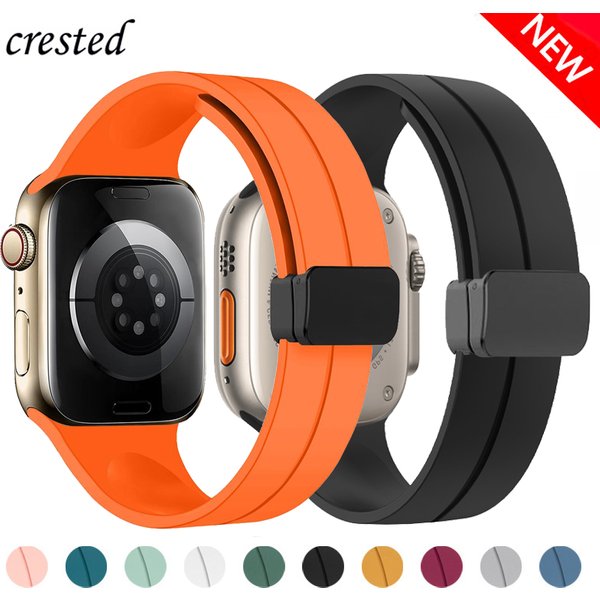 Magnetic Strap For Apple watch ultra band 49mm 45 mm Silicone Bracelet iWatch Series 7 8 se 6 5 3 44mm 45mm 40mm 41mm 42mm 38mm