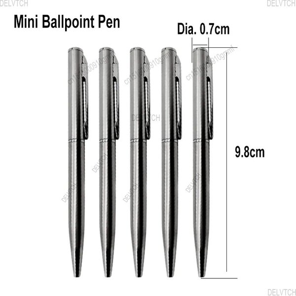 3 Stück/5 Stück Mini-Kugelschreiber mit Metallclip, 0,7 mm, Büro-Unterschrift, rotierender Kugelschreiber im Taschenformat, kleine Ölstifte, blaue schwarze Tinte