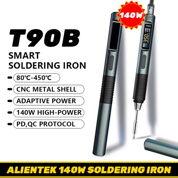 Fer à souder électrique ALIENTEK T90B 140W, affichage numérique réglable, mise en veille automatique, fer à souder de précision BGA, outil de réparation