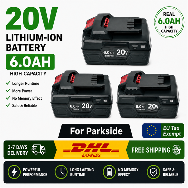 Für Parkside 20V Team Series Akku PAP B1 B3 A3 PAP208 A1, 4,0Ah 6,0Ah 20V Lithium-Ersatzakku für Akku-Bohrschrauber. Versand aus EU-Ländern