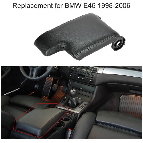 Kit de couverture d'accoudoir de Console centrale de voiture, pour BMW E46 1998 – 2006, accoudoir de voiture en Fiber de cuir, conducteur gauche, accessoires d'intérieur automobile