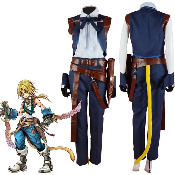 Costume de cosplay tribal Zidane FFIX pour homme, uniforme de combat punk rétro, pour Halloween, carnaval, fête, spectacle de scène FF9, streetwear