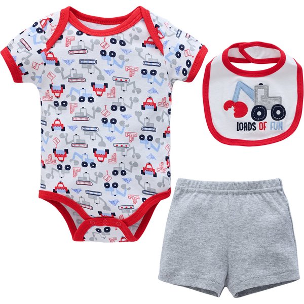 KavAdapters-Ensemble de vêtements à manches courtes pour bébé fille, costume de batterie pour nouveau-né, vêtements d'été, nouveauté, 3 pièces, 0-12m