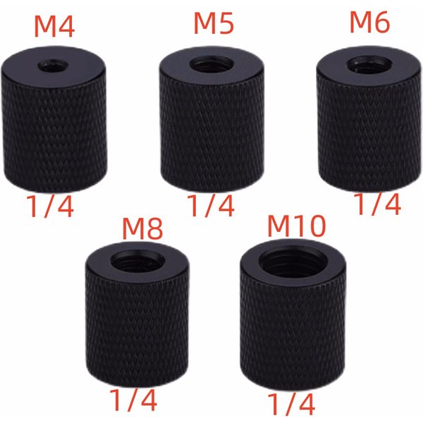 Adaptateur de montage à vis 1/4 à M4 M6 M8 M10 femelle à femelle pour trépied d'appareil photo, accessoires de photographie